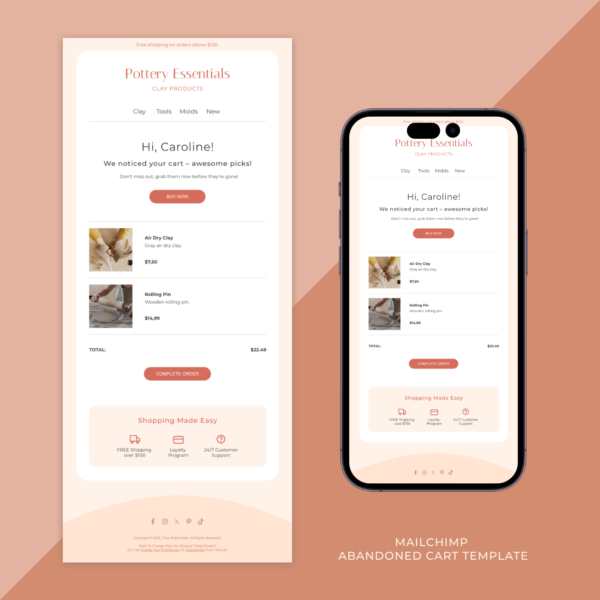 Abandoned cart canva email template