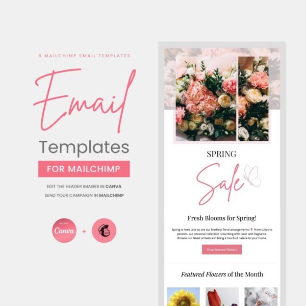 Mailchimp Email Templates - Pink Flowers