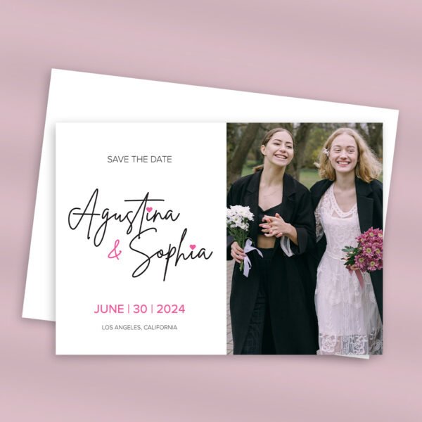 Horizontal save the date cards with photo.
