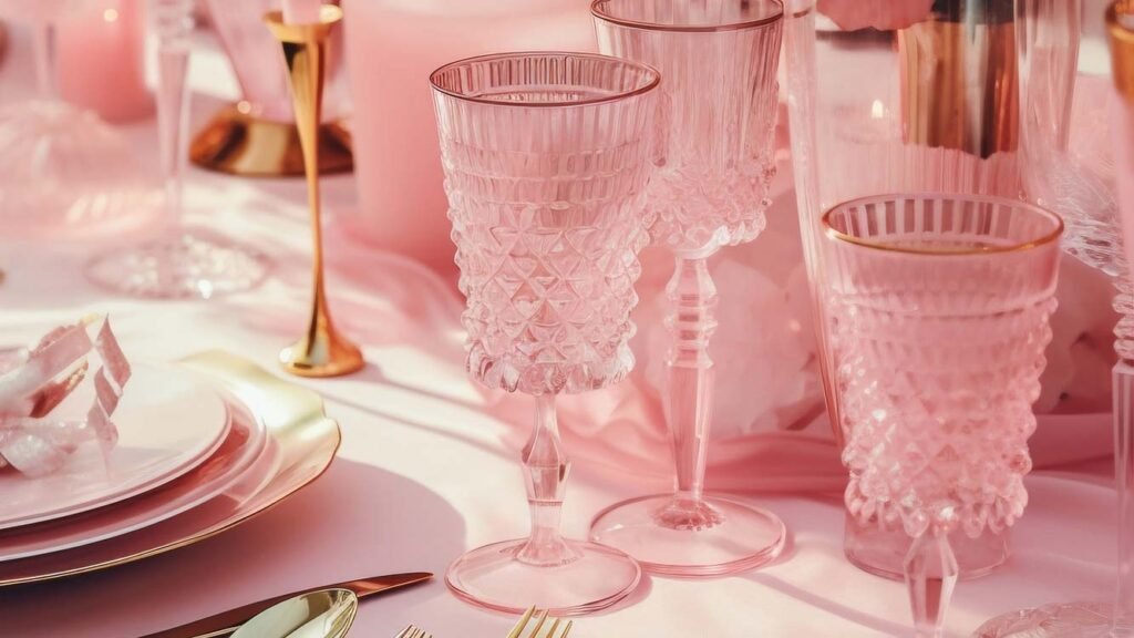pink glassware decoration