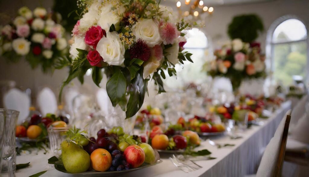 Fruit inspired wedding decoration.