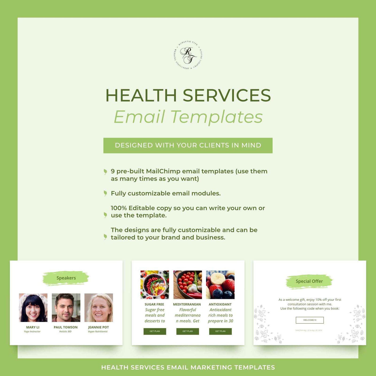 Nutrition Health Services Mailchimp Email Templates