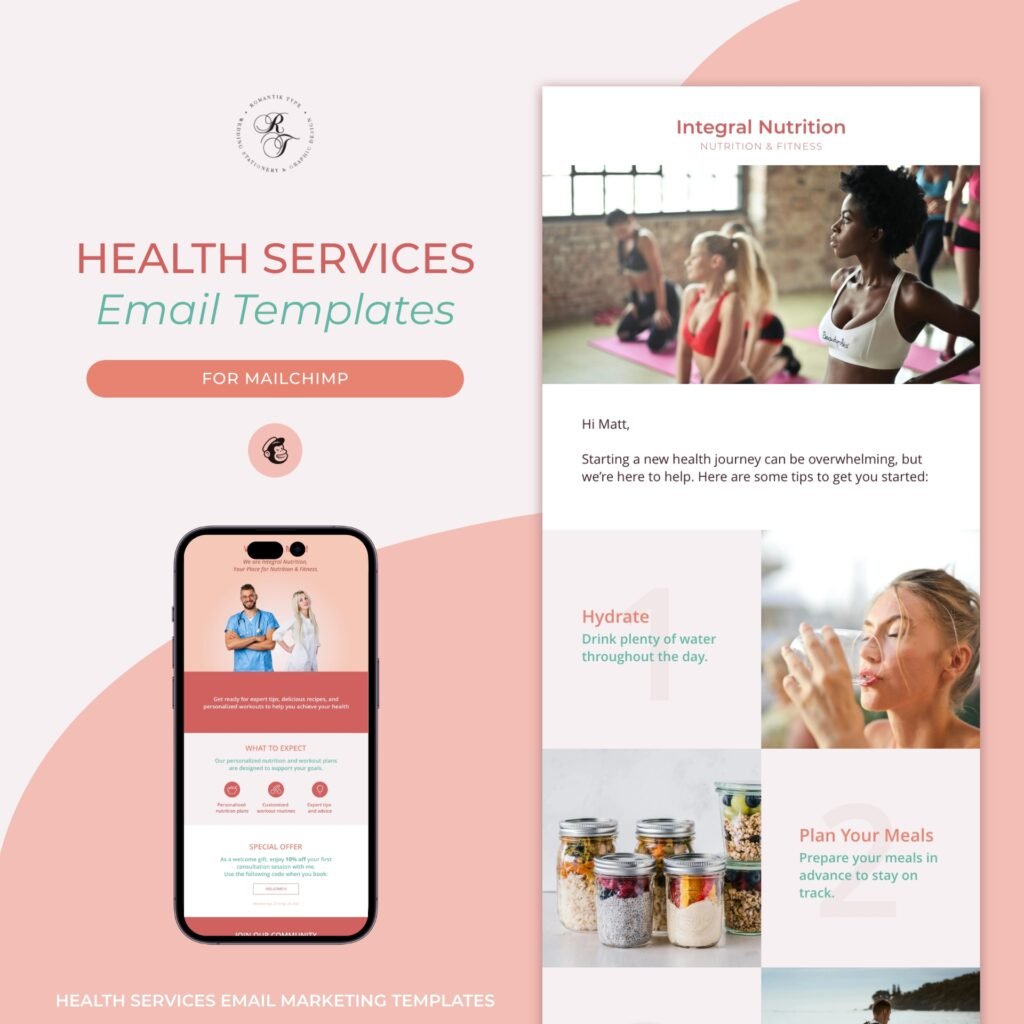 Nutrition & Fitness Services Mailchimp Email Templates