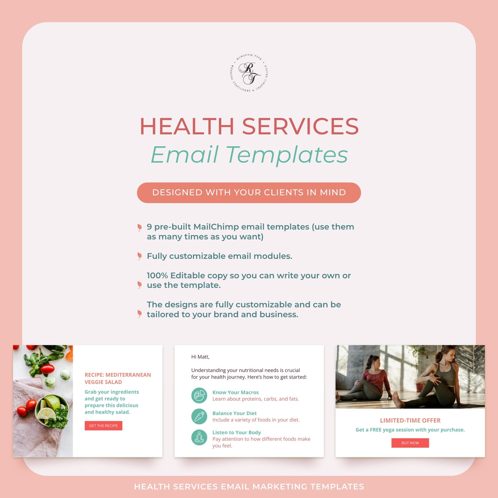 Nutrition & Fitness Services Mailchimp Email Templates