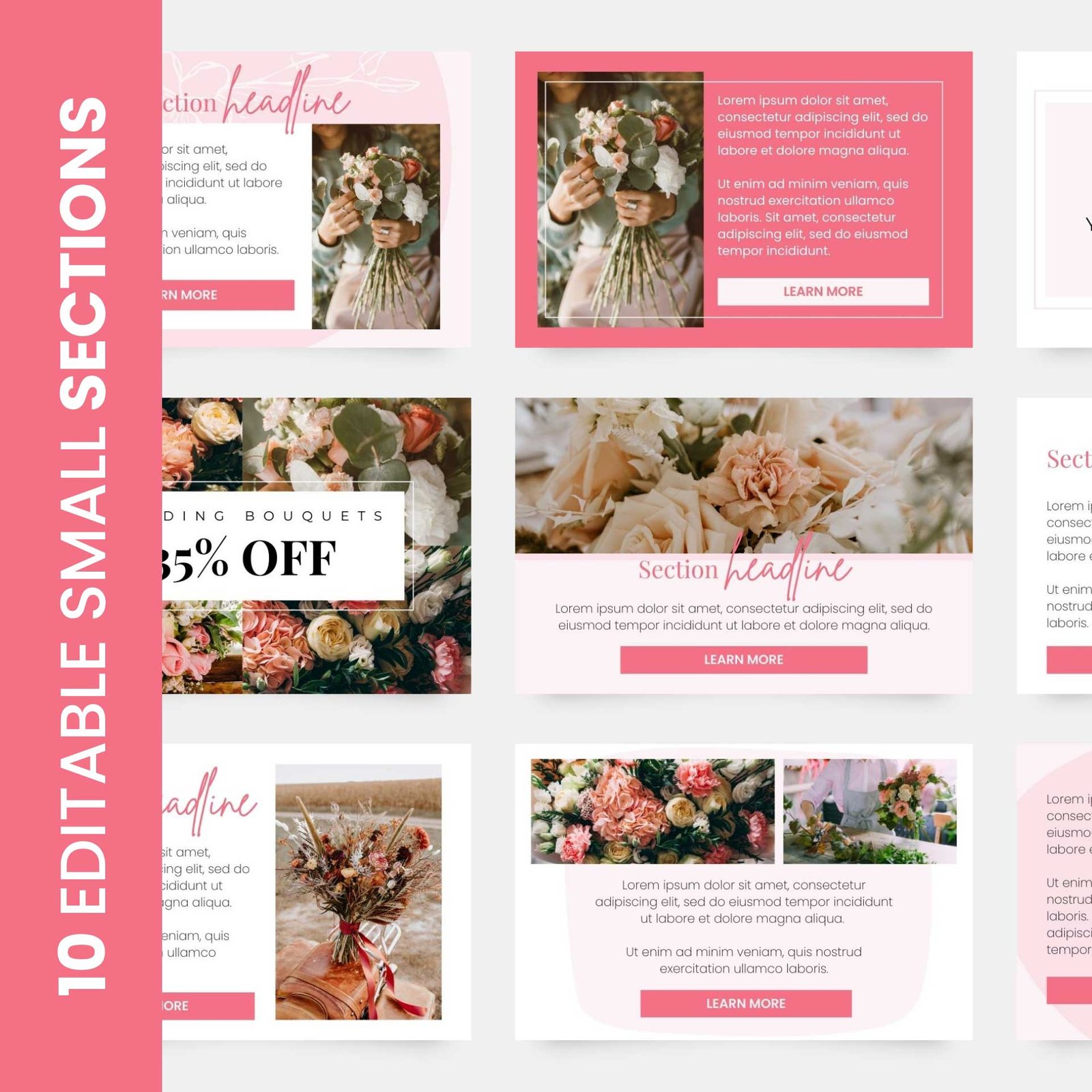 Email Marketing Template Kit - Pink Flowers - Image 4