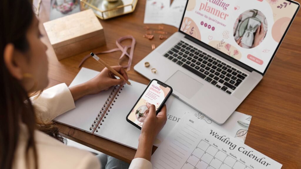 wedding planner organizing her business