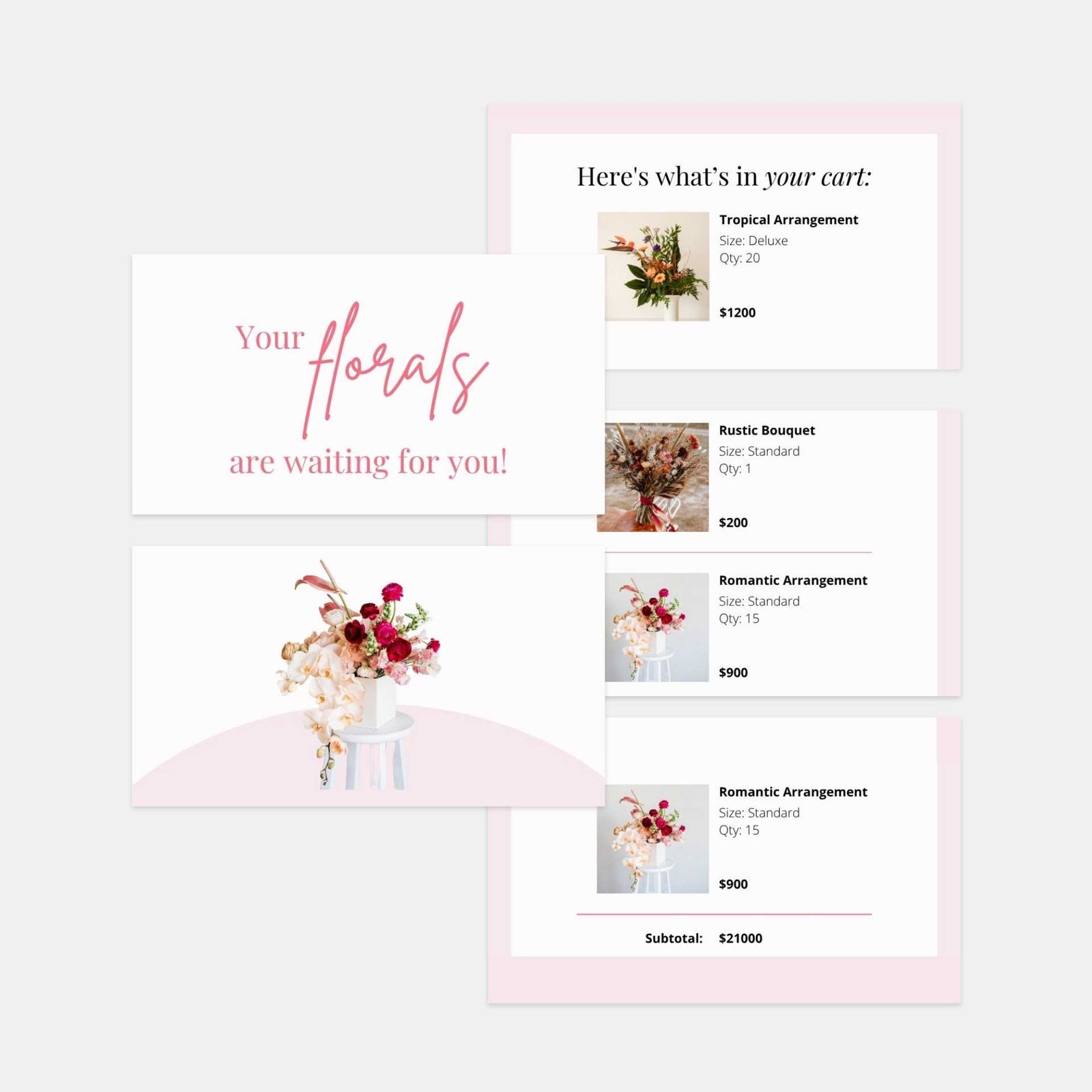 Abandoned Cart Mailchimp Template - Pink Flowers - Image 3