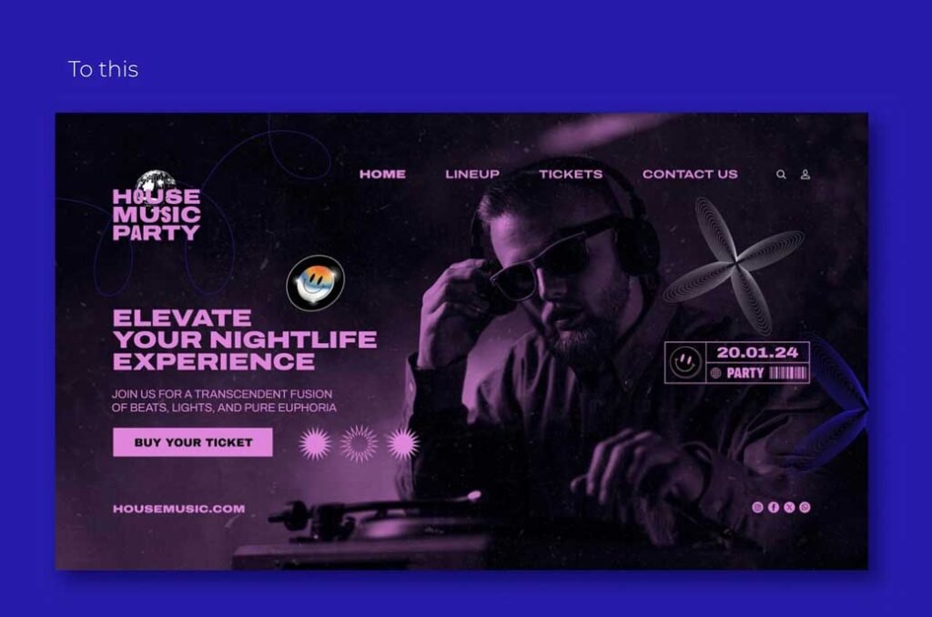 personalized music dj landing page
